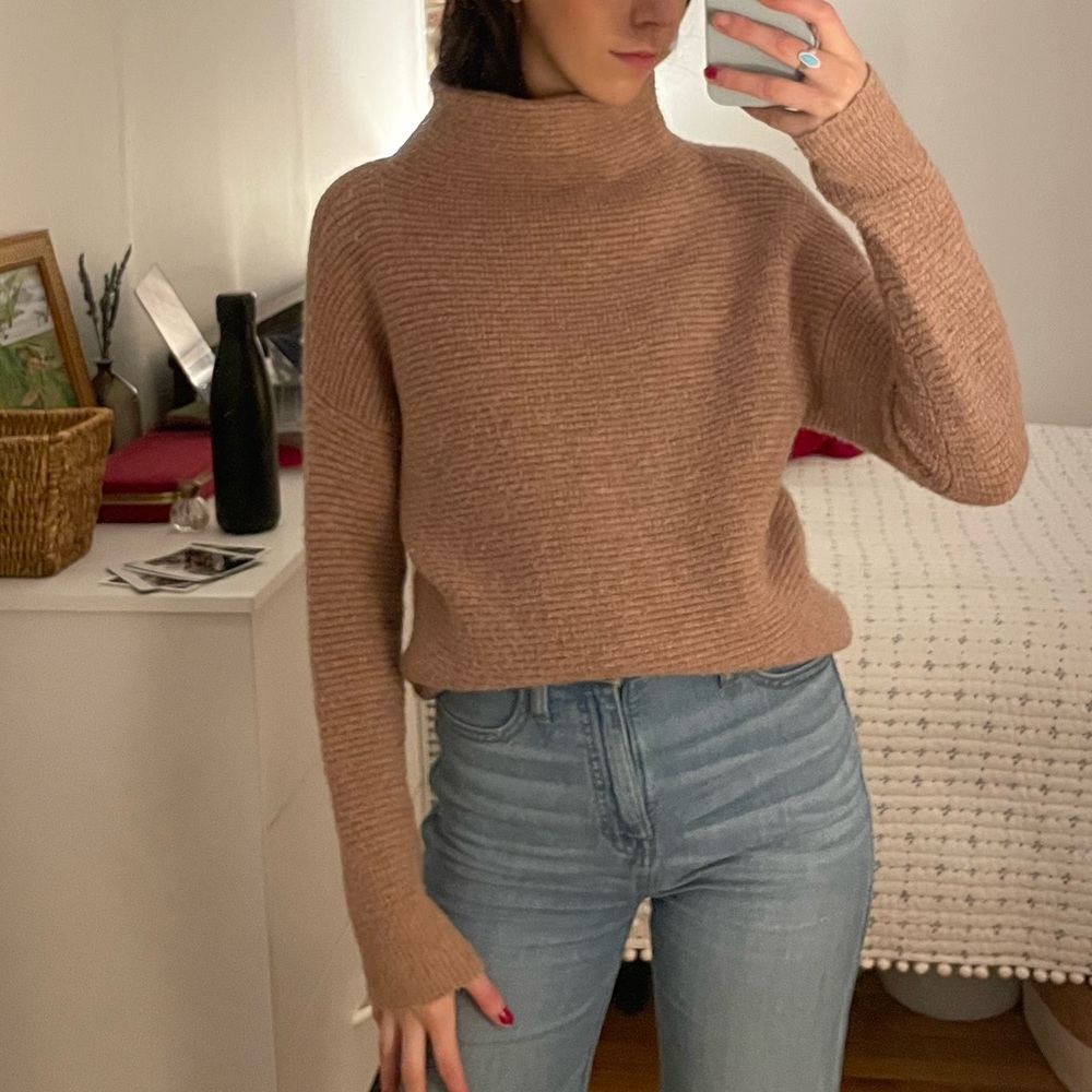 MADEWELL Mauve Mockneck Comfy Southfield Pullover Sweater